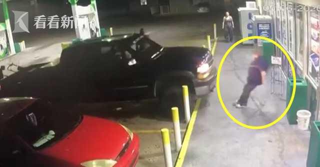 加油站撞人视频,惨烈撞人事故现场直击